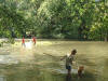Kids seining on Big Darby Creek  (c) 2002 DCA